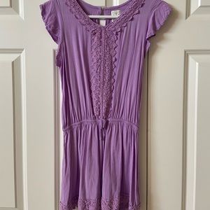 Purple Short Sleeve Romper